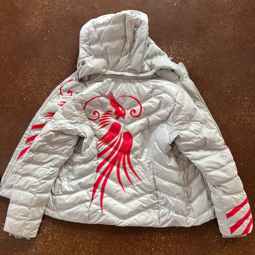 Beautiful Bogner ski jacket with chinoiserie bird motif - Picture 4 of 9